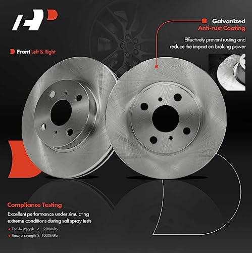 A-Premium APremium 1004 inch 255mm Front Vented Disc Brake Rotors Compatible with Select Toyota and Scion Models Yaris 20062018 Prius C 20122019 iQ 2013 2PC Set - Image 3