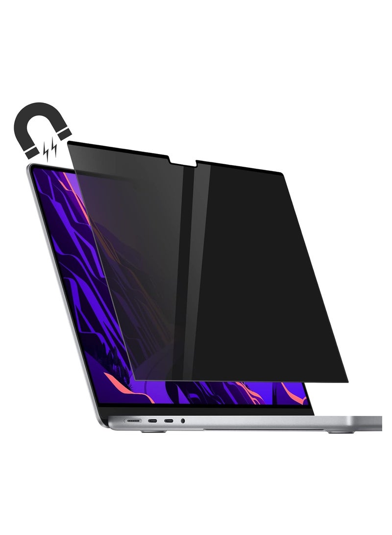 1Pack Privacy Screen Protector for Macbook Pro 14.2 inch 2024 M4 (A3112/A3185/A3401)2023 M3(A2918/A2992) /M2 (A2779)/2021 M1 (A2442), Removable MacBook pro 14 Privacy Screen Filter Anti-Spy/Anti-Gla - Image 1