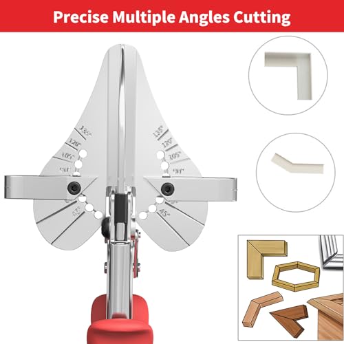 GARTOL Ratchet Miter Shears, 45°-135° Adjustable Multi-Angle Cutter for Molding, Trim & Quarter Round – Precision Hand Tool for PVC & Soft Wood – Includes 5 Anvils & Replaceable Blade - Image 4