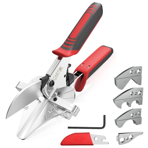 GARTOL Ratchet Miter Shears, 45°-135° Adjustable Multi-Angle Cutter for Molding, Trim & Quarter Round – Precision Hand Tool for PVC & Soft Wood – Includes 5 Anvils & Replaceable Blade - Image 1