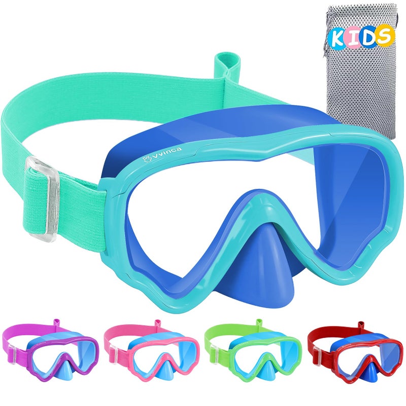Vvinca Kids Swim Goggles with Nose Cover Snorkel Diving Mask Fabric Strap Anti Fog Anti Shattered Lens Goggles for Kids 315 - Image 2