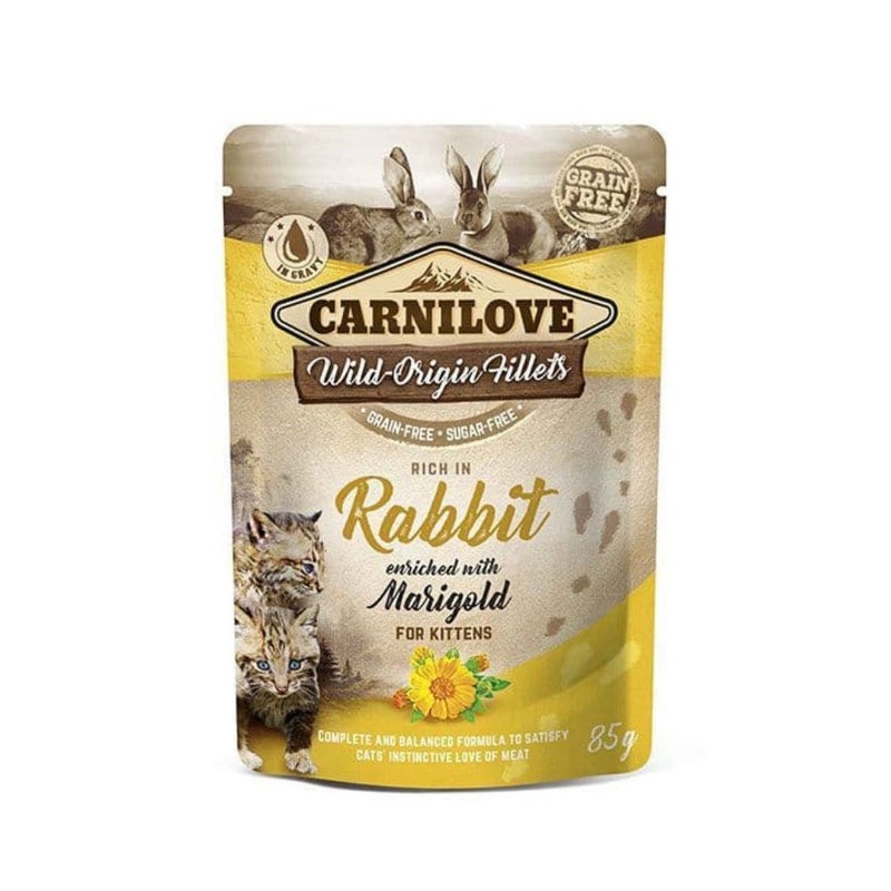Carnilove Rich in Rabbit enriched with Marigold Kitten Food Pouch - 85 g