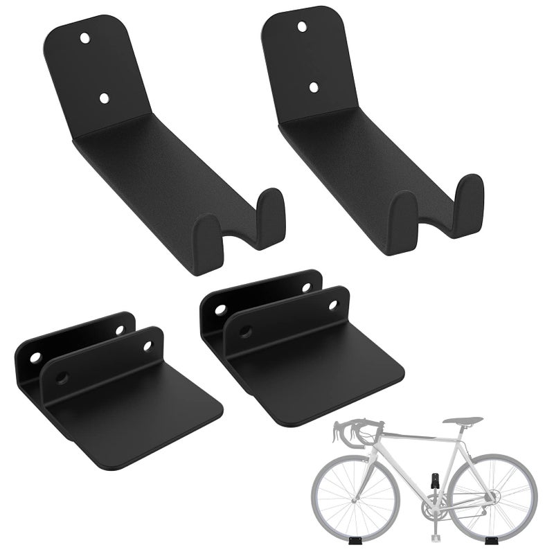 WALMANN 2 Pack Bike Pedal Hanger Wall Mount, Heavy Duty Horizontal Bike Rack for Garage Wall, Bike Display Stand for Home Holds Up to 70 LBS - Image 1