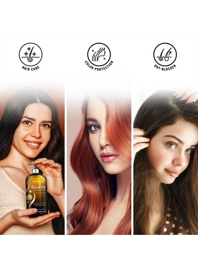Majestic Pure Biotin Conditioner for Hair Loss - Thickening & Volumizing Conditioner, with DHT-3 Blocker, Keratin & Rosemary Oil, Sulfate Free - Men & Women, All Hair Types Hair Conditioner, 16 fl oz - Image 5