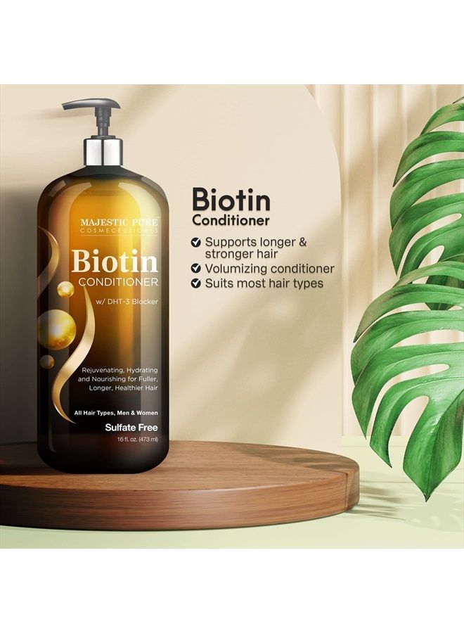 Majestic Pure Biotin Conditioner for Hair Loss - Thickening & Volumizing Conditioner, with DHT-3 Blocker, Keratin & Rosemary Oil, Sulfate Free - Men & Women, All Hair Types Hair Conditioner, 16 fl oz - Image 4