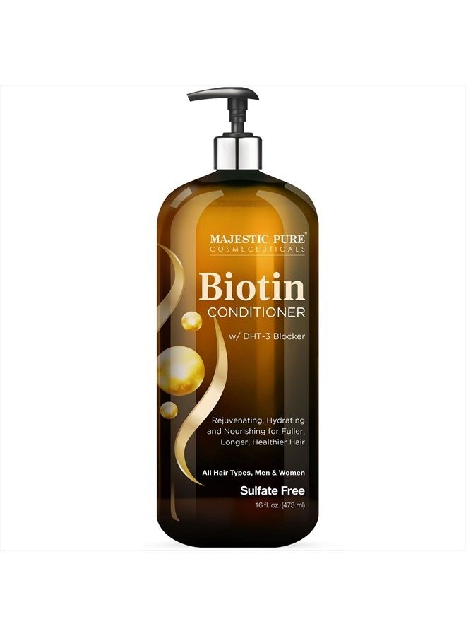 Majestic Pure Biotin Conditioner for Hair Loss - Thickening & Volumizing Conditioner, with DHT-3 Blocker, Keratin & Rosemary Oil, Sulfate Free - Men & Women, All Hair Types Hair Conditioner, 16 fl oz - Image 1