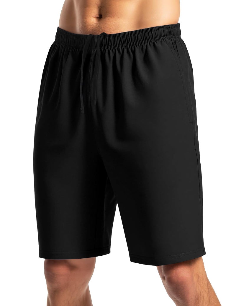 Naarts Men's Athletic Shorts 9'' Quick Dry Workout Running Shorts Lightweight Sports Gym Basketball Shorts with Pockets Black,2X-Large - Image 1