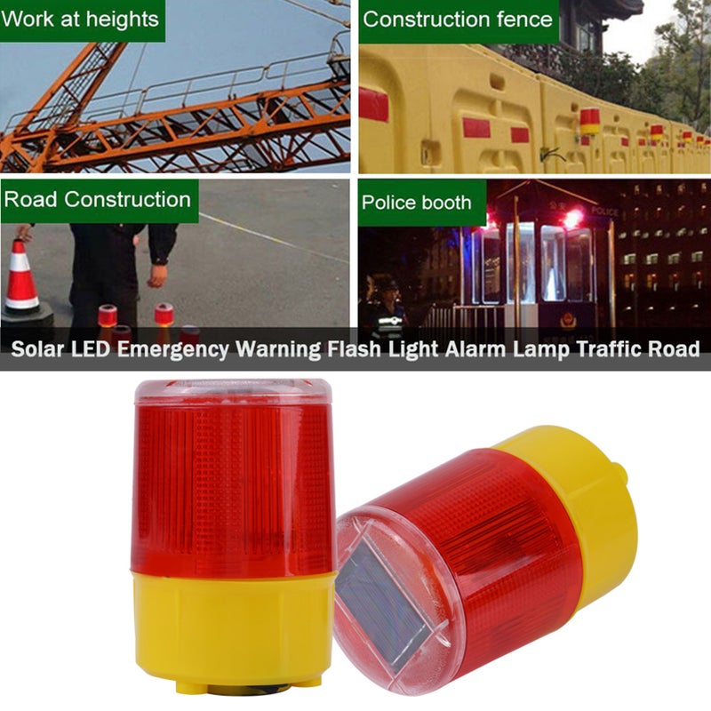 1pc Solar LED Emergency Warning Flash Light Alarm Lamp Traffic Road Boat Red Light - Image 5