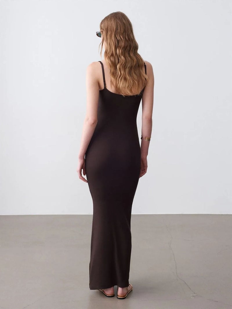 DILVIN Ribbed Bodycon Maxi Dress - Image 2