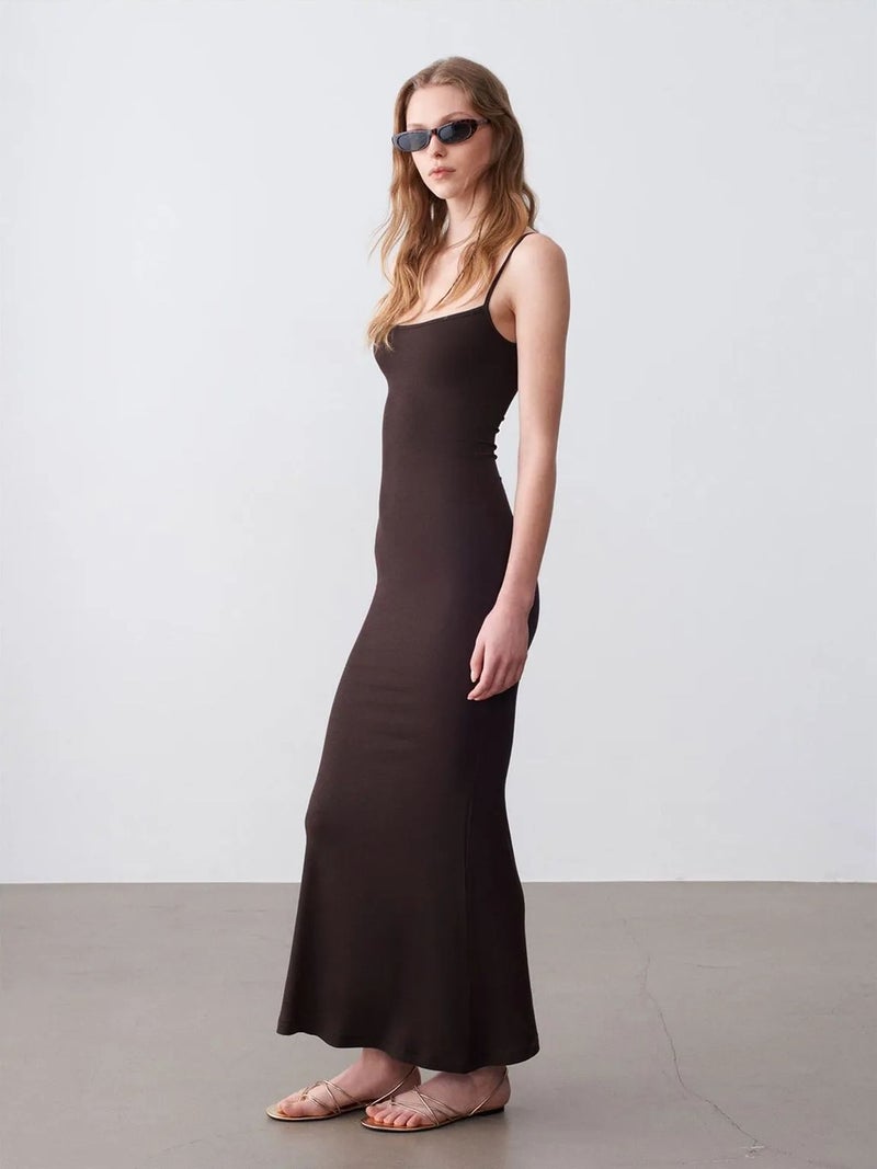 DILVIN Ribbed Bodycon Maxi Dress - Image 4
