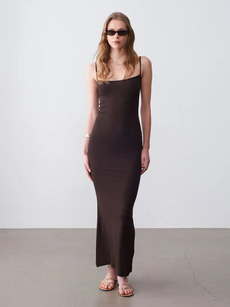 DILVIN Ribbed Bodycon Maxi Dress - Image 1