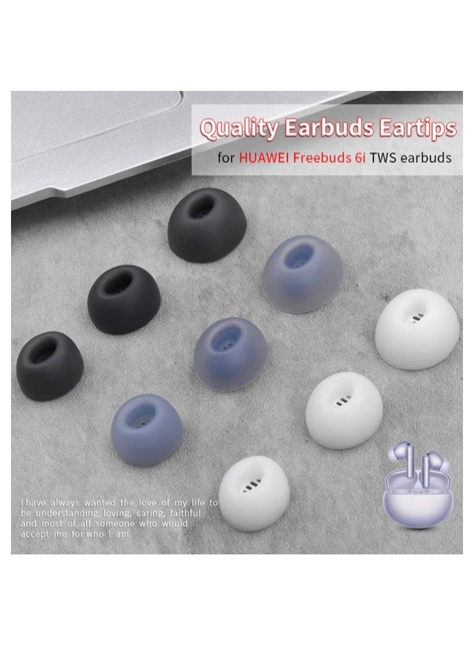 Replacement Ear Caps Cover Compatible with Huawei Freebuds 6i/5i/4i Eartips, Soft Silicone Ear Tips Earbuds Cushions Tip Covers,3 Sizes 3 Pairs  - Image 2