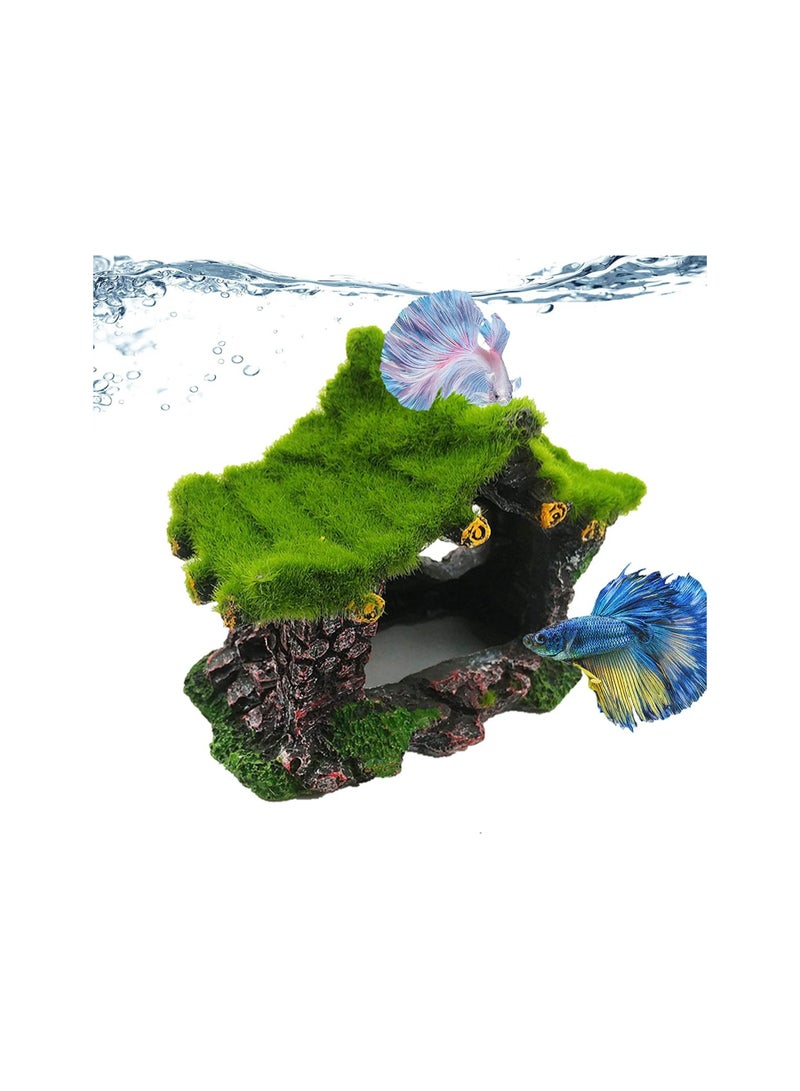 زينة حوض السمك منزل صناعي من الراتنج صخور طحالب ملحقات حوض السمك - Image 1