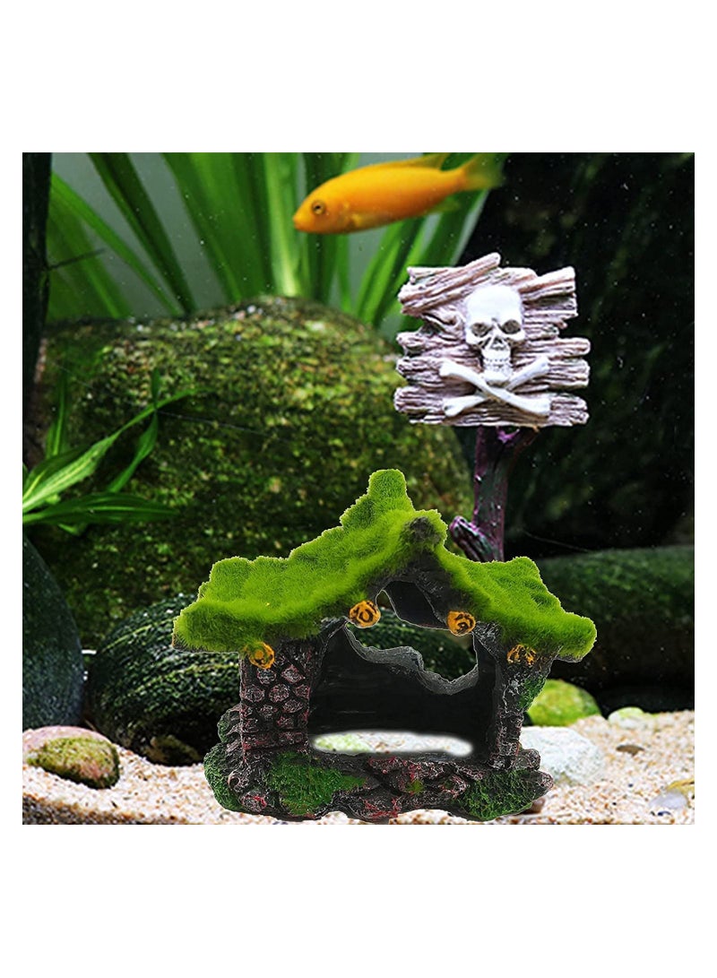 زينة حوض السمك منزل صناعي من الراتنج صخور طحالب ملحقات حوض السمك - Image 5