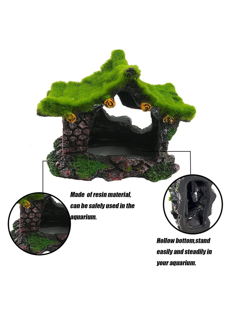 زينة حوض السمك منزل صناعي من الراتنج صخور طحالب ملحقات حوض السمك - Image 3