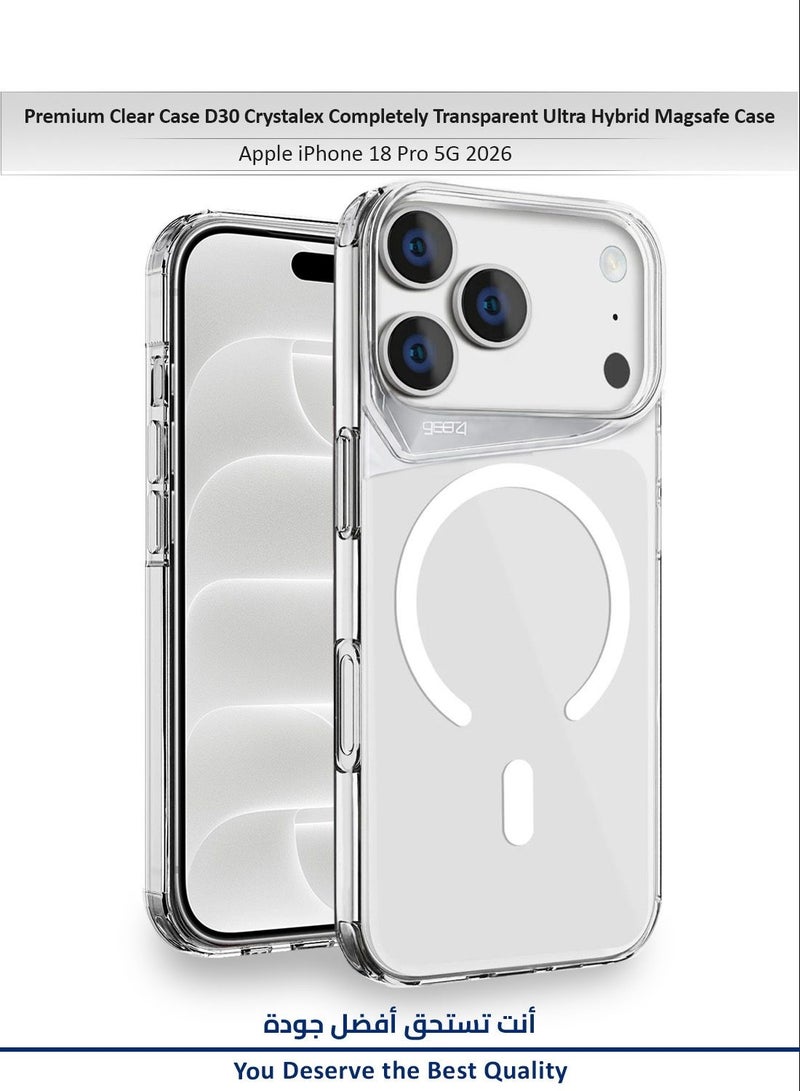 Gear4 Apple iPhone 18 Pro 5G 2026 Gear4 Premium Protection Series Clear Case D3O Crystalex Drop Protection Completely Transparent Ultra Hybrid MagSafe Case Cover - Clear - Image 1