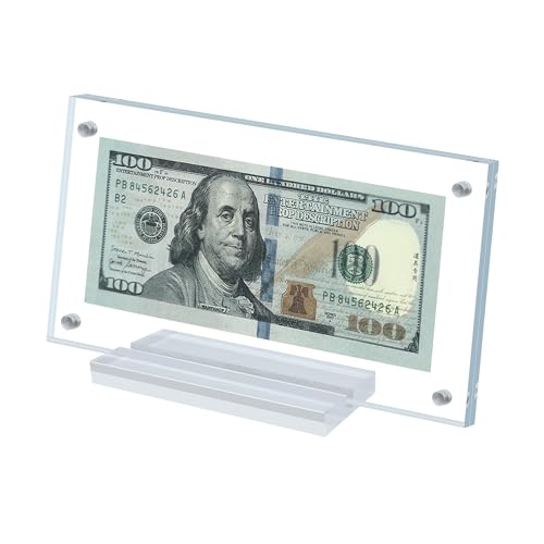 LONCHDAN Dollar Bill Frame Display Acrylic Dollar Bill Holder for Collectors Currency Frame Display Case DoubleSided Transparent Ticket Banknotes Stamp Photo Protector Transparent1 - Image 1