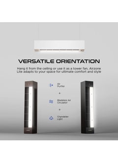 KARBAN KARBAN Airzone Lite 3In1 Bladeless Ceiling Fan with Air Purifier Light for Home Office CFD Technology Handcrafted Wooden Versatile Air Circulator Or Tower Fan White Natural LED Light  - Image 3