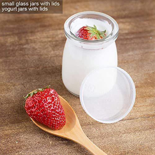 Brezzycloud Glass Jars Yogurt, Set Of 5 Clear Pudding Jar With Lid - Glass Jars Yogurt Maker And Milk, Parfait, Spices And More - Perfect Glass Jar Gift Family And Friends (150Ml, Set Of 5, 6 Cm) - Image 3