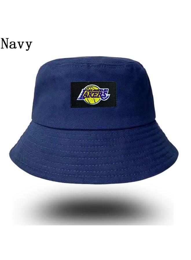 Los Angeles Lakers Logo‑Embroidered Navy Bucket Hat
