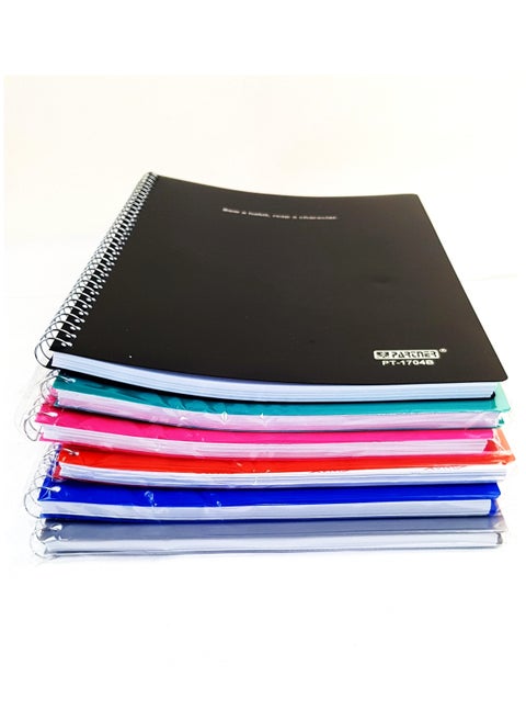 6-Piece A4 Size Four Line Exercise Notebook Multicolour