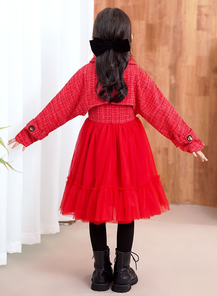 Loquat Autumn And Winter Style Princess Dress Red  - Image 2