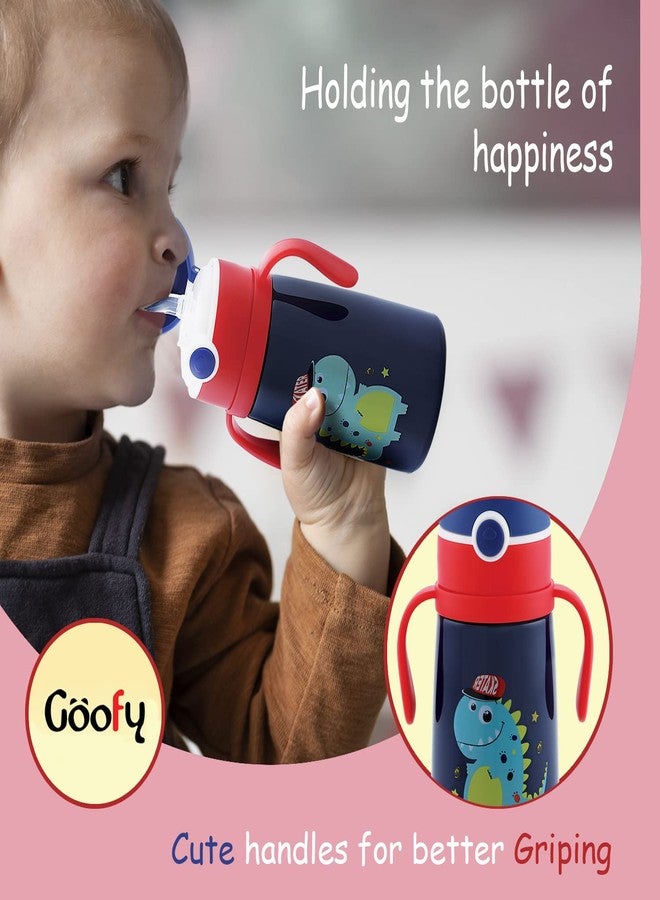 Zerya Goofy 480 ML Vacuum Thermo Seal Insulated Double Wall Steel Body Baby Sipper with One Touch Opening & Silicon Straw,Long Retention of Temperature of Hot & Cold Liquids (Blue) - Image 2