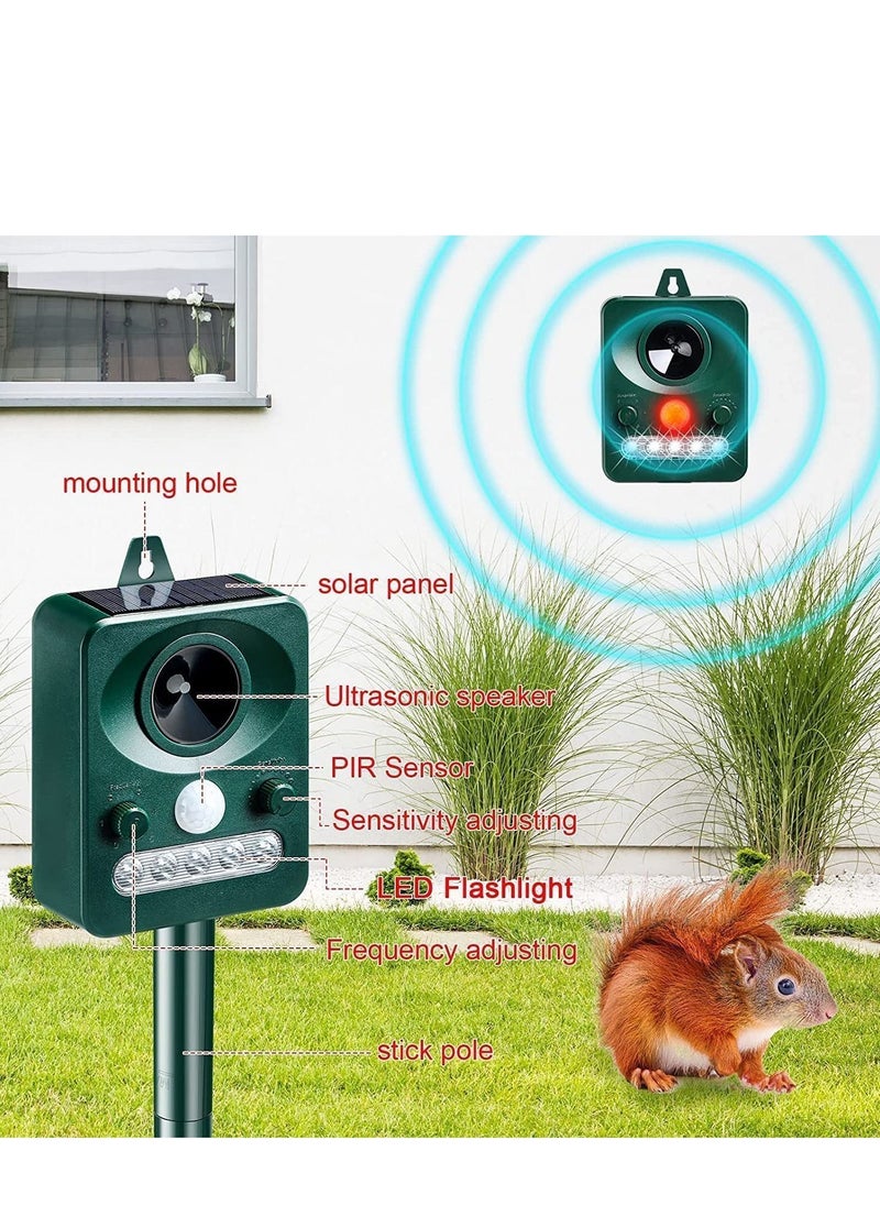 Y&D - Ultrasonic Animal Repeller, Solar Powered Repellent Outdoor Cat Dog Deterrent with Motion Sensor Waterproof Bird for Squirrels Rabbit Fox, Yard Garden Farm - Image 1