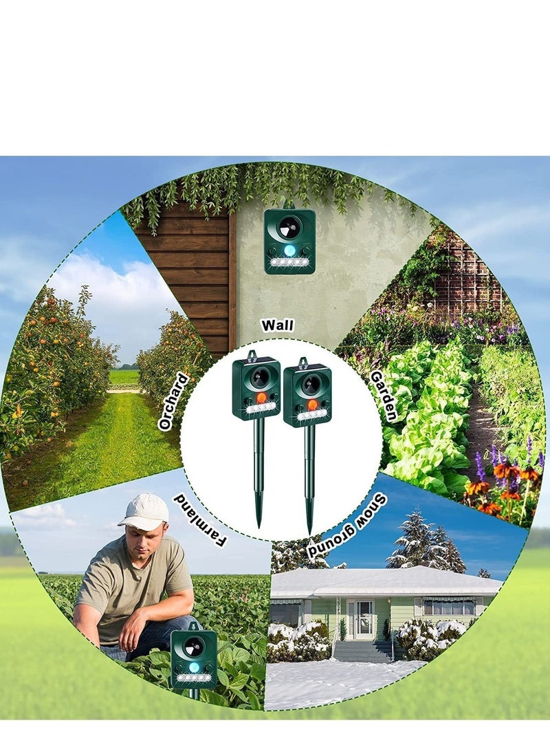 Y&D - Ultrasonic Animal Repeller, Solar Powered Repellent Outdoor Cat Dog Deterrent with Motion Sensor Waterproof Bird for Squirrels Rabbit Fox, Yard Garden Farm - Image 1