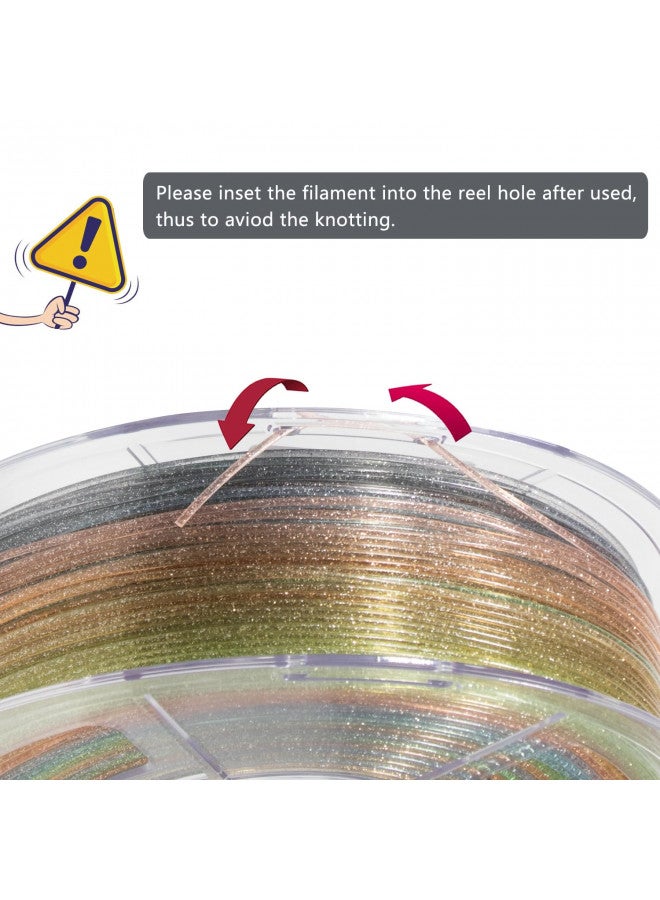 iSANMATE PLA Filament 1.75mm, 3D Printer Filament Transparent Rainbow Filament with Silver Glitter, Dimensional Accuracy +/- 0.03 mm, 3D Printing Filament, 1KG/Spool - Image 4
