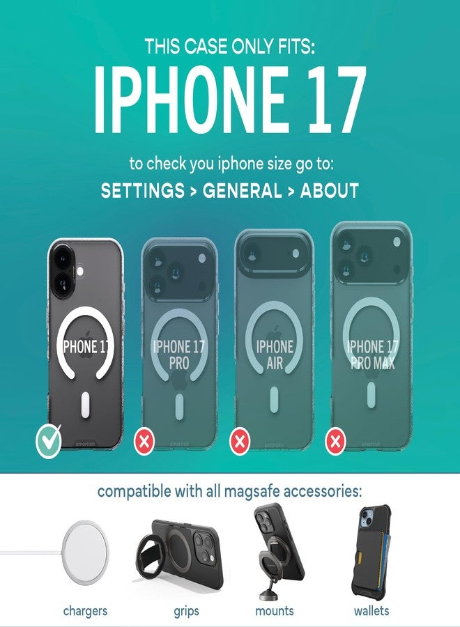 سمارتيش جراب Smartish® MagSafe الشفاف لهاتف iPhone 17 - جراب Gripmunk المغناطيسي النحيف [خفيف الوزن + واقي] غطاء شفاف مقاوم للاصفرار لهاتف Apple iPhone 17 - شفاف تمامًا - Image 5