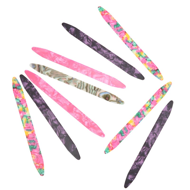 Oud Picks: 10PCS 0.71mm Celluloid Long Strip Design - Lightweight Corrosion Resistant Colorful Plectrums for Oud Beginners Plucked Instrument Players - Image 5