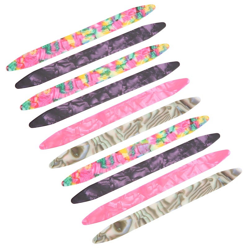 Oud Picks: 10PCS 0.71mm Celluloid Long Strip Design - Lightweight Corrosion Resistant Colorful Plectrums for Oud Beginners Plucked Instrument Players - Image 1