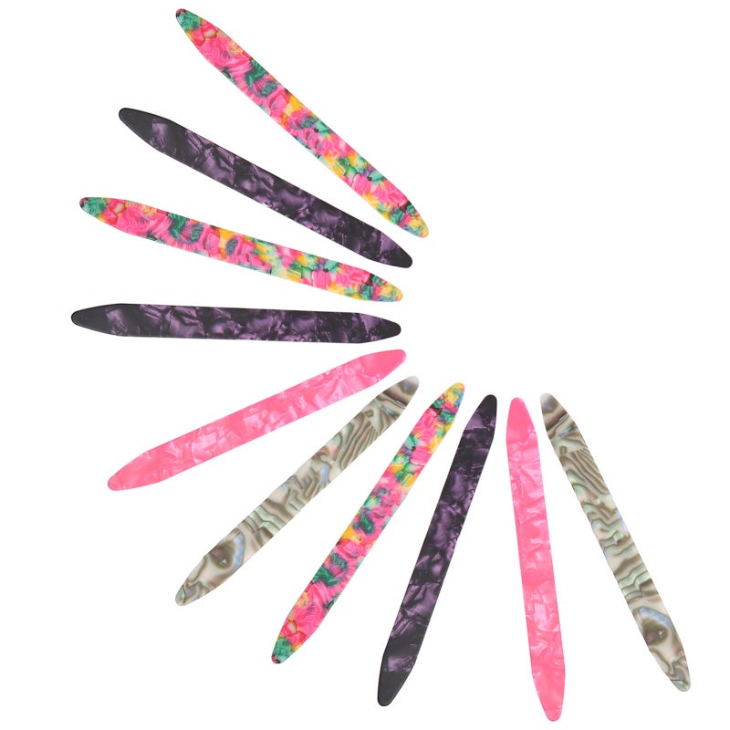 Oud Picks: 10PCS 0.71mm Celluloid Long Strip Design - Lightweight Corrosion Resistant Colorful Plectrums for Oud Beginners Plucked Instrument Players - Image 2