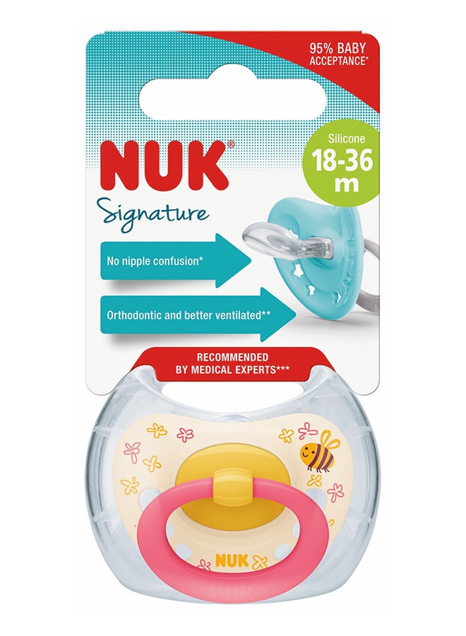 NUK Pacifier Signature 18 36M 1Pc (Yellow Pink)