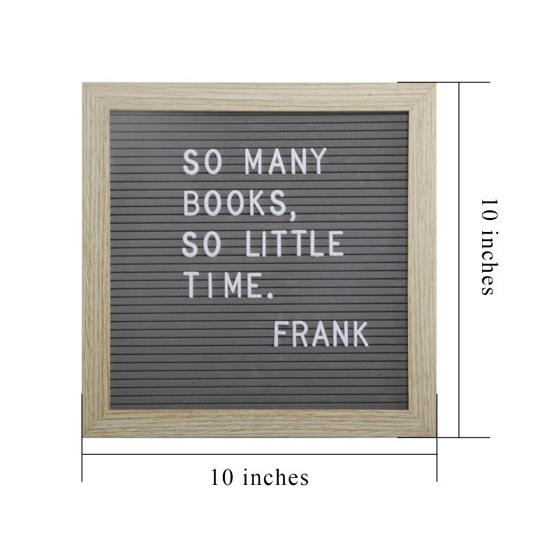 C CRYSTAL LEMON Letter Board by Crystal Lemon, 336 Letters Numbers & Symbols, Felt Letter Board, 10x10 Inches, Changeable Wooden Message Board Sign, Wood Frame, Wall Mount, Free Standing(Gray) - Image 2