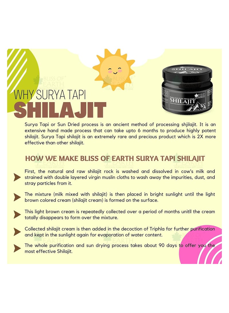 BLISS OF EARTH Himalayan Shilajit Resin Sun Dried Premium Shilajeet 2X20gm - Image 2