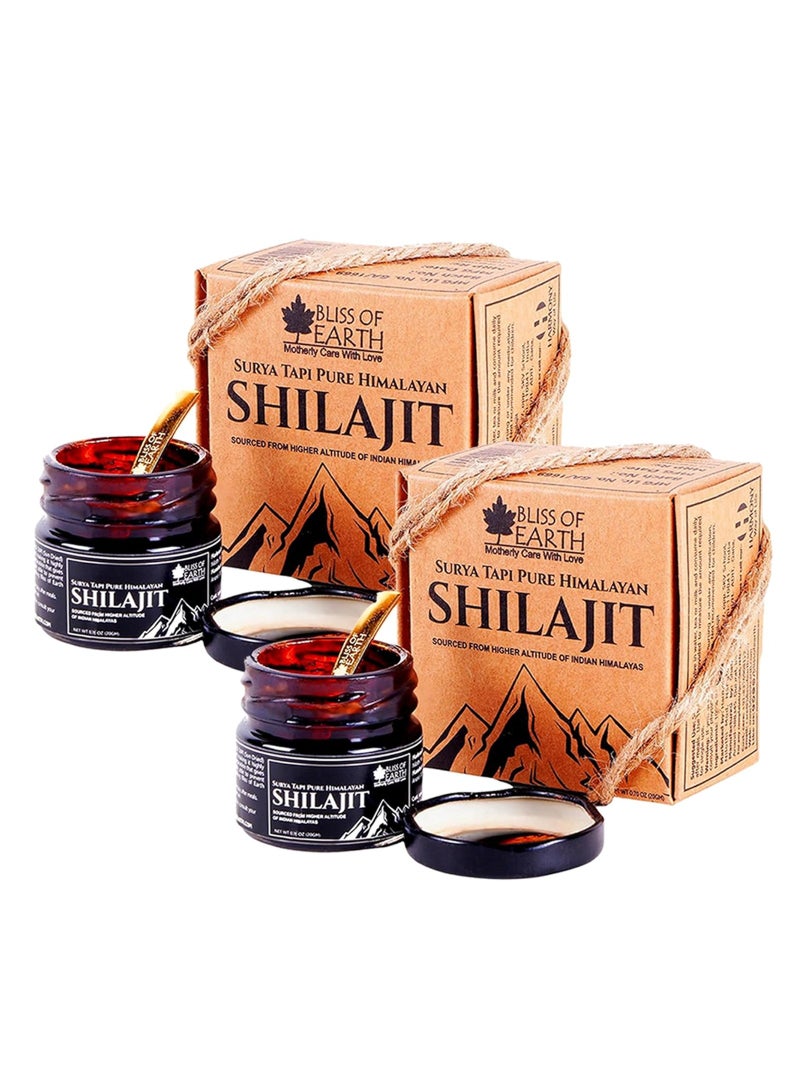 BLISS OF EARTH Himalayan Shilajit Resin Sun Dried Premium Shilajeet 2X20gm - Image 1