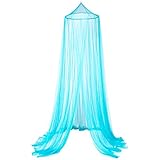 OctoRose OctoRose Round Hoop Bed Canopy Netting Mosquito Net Fit Crib, Twin, Full, Queen, King (Teal Blue)  - Image 1