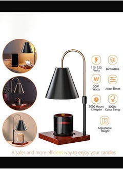 MITOYO Candle Warmer Lamp, Adjustable Height and Brightness Candle Warmer Lantern with Timer, Top Warming Candle lamp for Scented Wax Melts,Wax Melt, 2 Pieces 50W Bulb Included  - Image 1