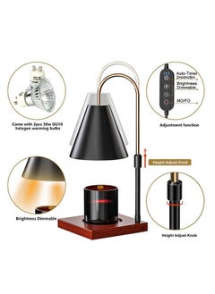 MITOYO Candle Warmer Lamp, Adjustable Height and Brightness Candle Warmer Lantern with Timer, Top Warming Candle lamp for Scented Wax Melts,Wax Melt, 2 Pieces 50W Bulb Included  - Image 2