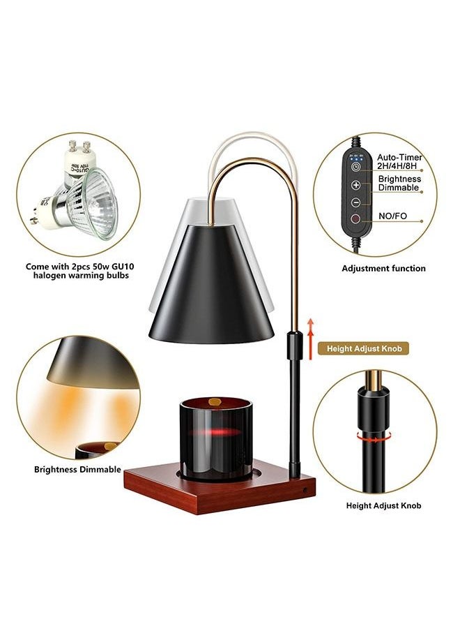 MITOYO - Candle Warmer Lamp, Adjustable Height and Brightness Candle Warmer Lantern with Timer, Top Warming Candle lamp for Scented Wax Melts,Wax Melt, 2 Pieces 50W Bulb Included - Image 1