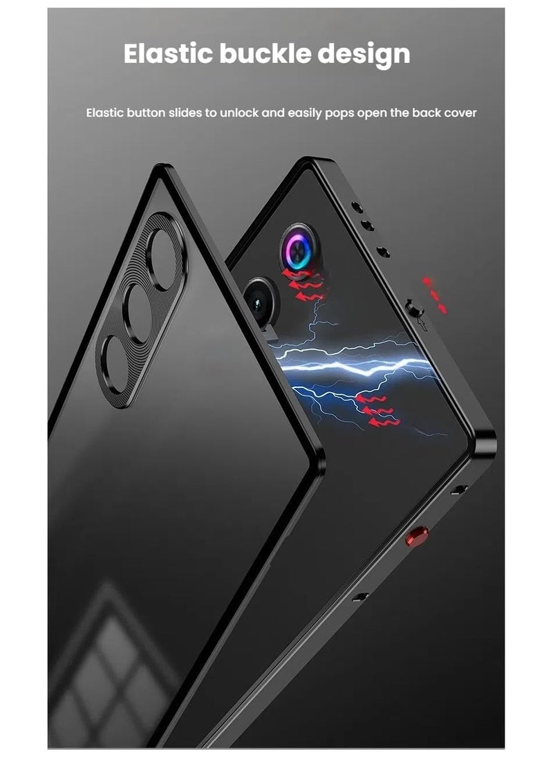 General Compatible case for Nubia Red Magic 10 Air with built-in metal frame and translucent frosted back panel, metal single-sided snap-on case for Red Magic 10 Air 5G  - Image 3