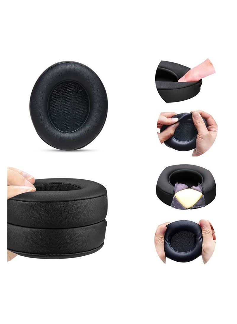 Replacement Earpads for Beats Solo 2 3 Wireless Headphones Soft Protein Leather Noise Isolation Memory Foam Thick Design Black - Image 3