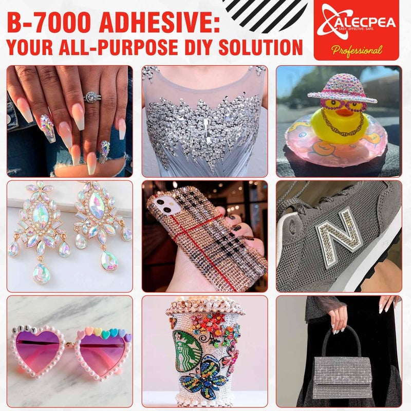 ALECPEA B-7000 Craft Glue for Jewelry Making - 15ml/0.5oz (2 Pack) - Multi-Function B-7000 Super Adhesive Glues Liquid Fusion Glue for Rhinestones Crafts, Clothes Shoes, Fabric, Jewelry Making, Cell Phones - Image 5