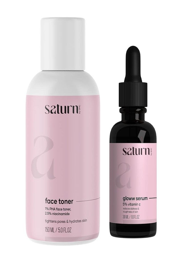 Saturn by GHC Skin Care Combo 5% Vitamin C Serum and Face Toner (150 ml) | Powered With Retinol & PHA for Skin Glow Pore Tightening & Reduces Dark Spots | SLS-Free | Paraben Free | 100% Vegan | Suitable for all Skin Types - Image 1