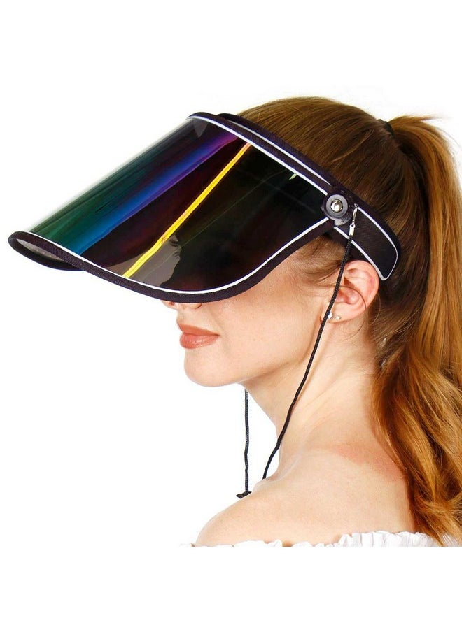 SERENITA - Face Protection Shield Sun Visor Hat Cap Uv Protection Premium Adjustable Solar Headband Black - Image 1