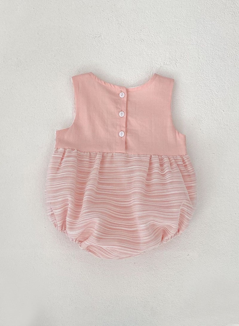 Bafanou Bafanou Baby Girls Solid Color Playsuit Infant Sleeveless Romper Newborn Girls Toddler Breathable Clothing  - Image 5