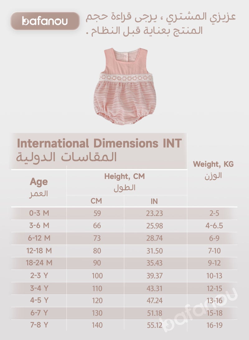 Bafanou Bafanou Baby Girls Solid Color Playsuit Infant Sleeveless Romper Newborn Girls Toddler Breathable Clothing  - Image 3