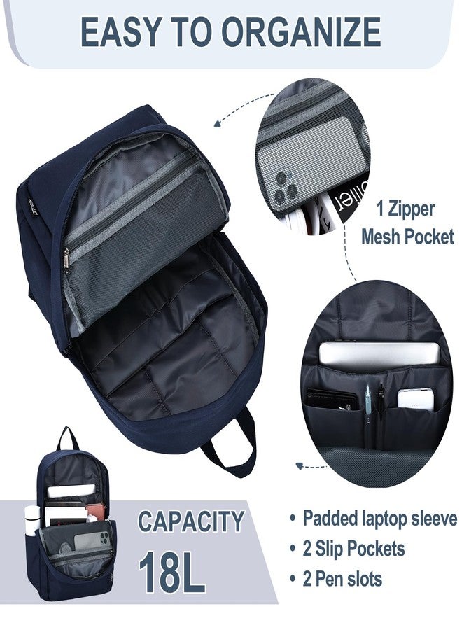 RAVUO Backpack for Men Women, Large School Backpacks Water Resistant 15.6 inch Laptop Rucksack for College Unisex Schoolbag Daypack with Compartments for College Work Travel, Dark Blue, L - Image 4